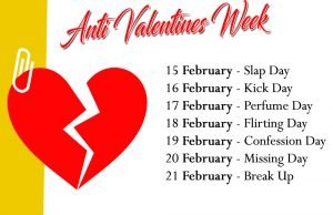 Anit Valentine day week List 2017